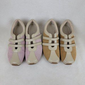 Bundle Of 2 Pairs Yellow Pink Kenneth Cole Mesh Suede Leather Golf Sneakers 5.5M